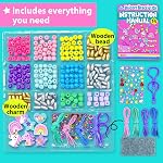 KRAFUN Unicorn Bracelet Kit for Kids Age 5+, 14 Projects | DIY craft kit: friendship bracelets, charms & wooden beads. Instructions. Creative gift for girls