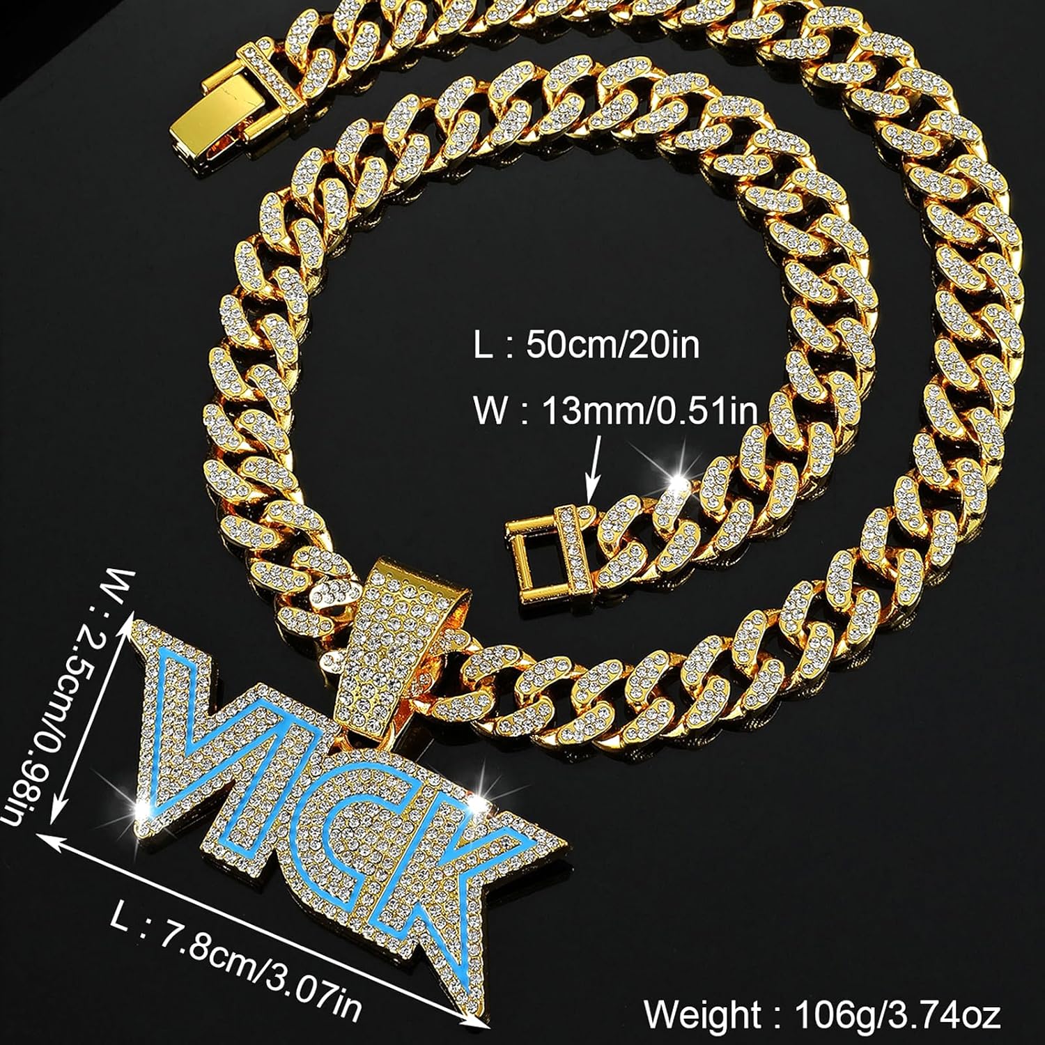 Miami Cuban Chain Ice Tiger Head Miami Cuban Link Chain Necklace - Gold/Silver Plated Cubic Zirconia Hip-Hop Jewelry Gift For Men - Image 7