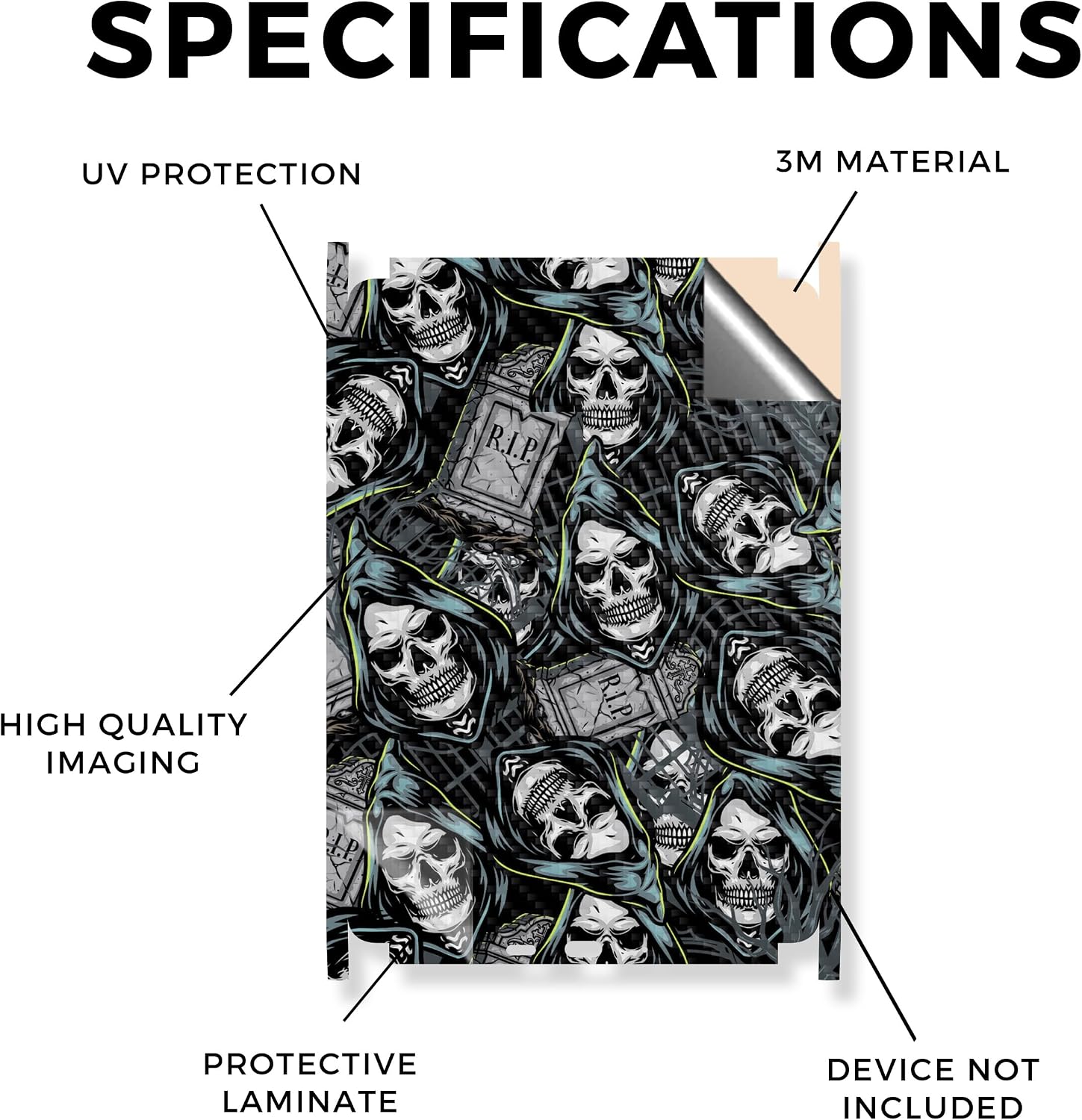 Carbon Fiber Tablet Skin Compatible with Amazon Kindle Scribe 2 (2024) - Wall of Death - Premium 3M Vinyl Protective Wrap Decal Cover - Easy to Apply | Crafted in The USA by MightySkins