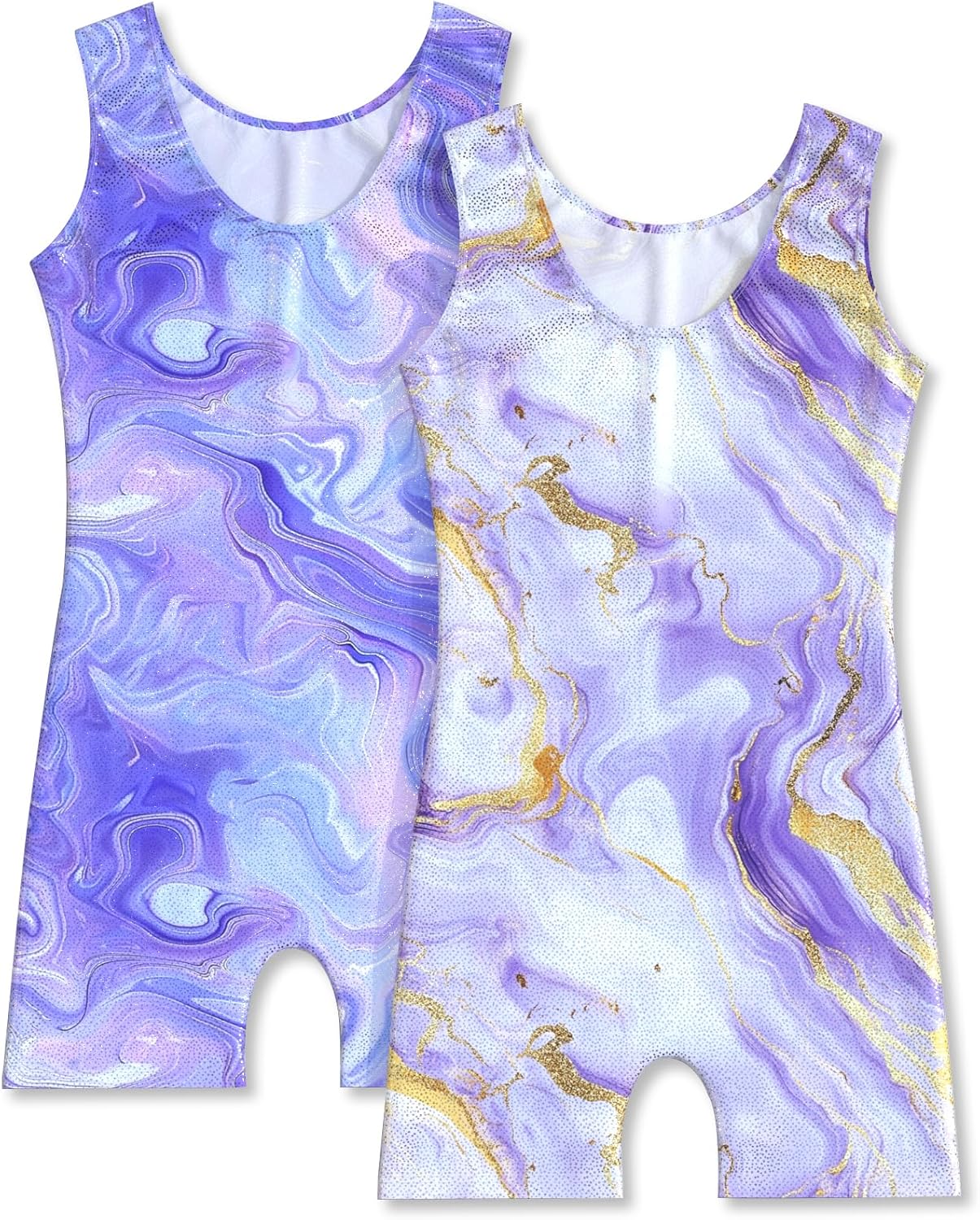 MOLLDAN Gymnastics Leotard for Girls Dance Biketard Unitards 2 Pack Tumbling Outfits for Kids - Image 2