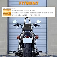 Vista 2 de ECOTRIC Respaldo tubular desmontable para pasajero compatible con Harley Sportster XL883C 883R XL1200R 1200C 1200S XLH883 XLH1200 de 2004