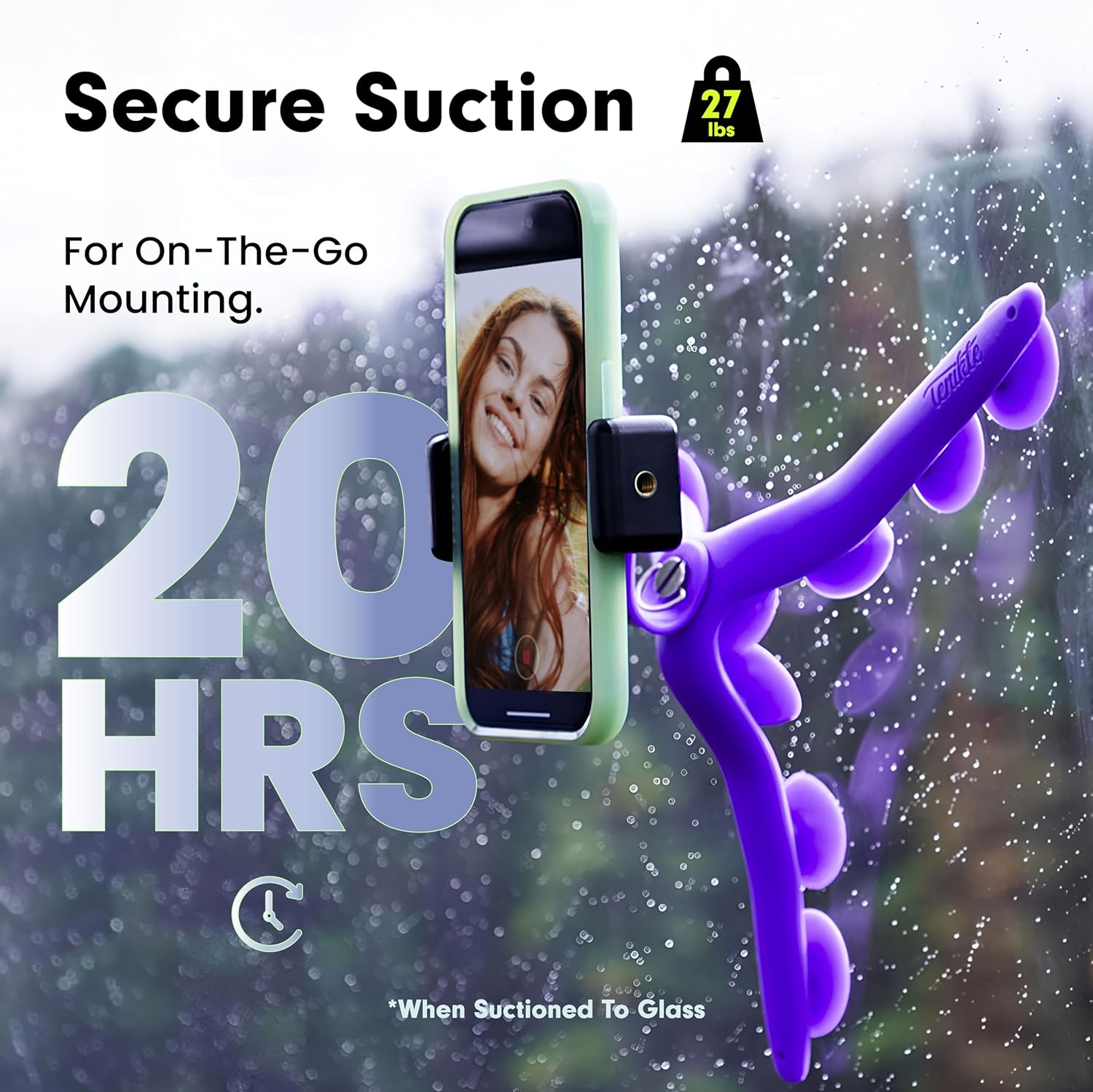 Tenikle® PRO - Flexible Tentacle Tripod for Mobile Phone and Action Camera GoPro, Insta360, DJI Osmo, As Seen on Shark Tank, Bendable Suction Cup Camera Mount & Holder, iPhone & Android Compatible