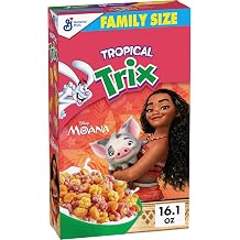 Tropical Trix Breakfast Cereal, Disney Moana, Made with Whole Grain, Family Size, 16.1 oz