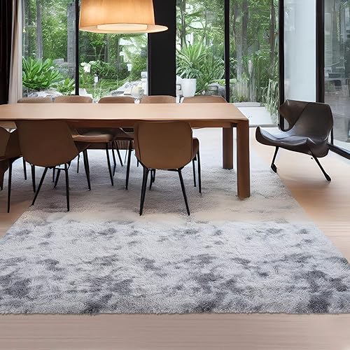Miniatura 2 de Fashionwu Alfombra de felpa pequeña y lanuda para dormitorio alfombra de área esponjosa antideslizante alfombra moderna para interiores dormitorio