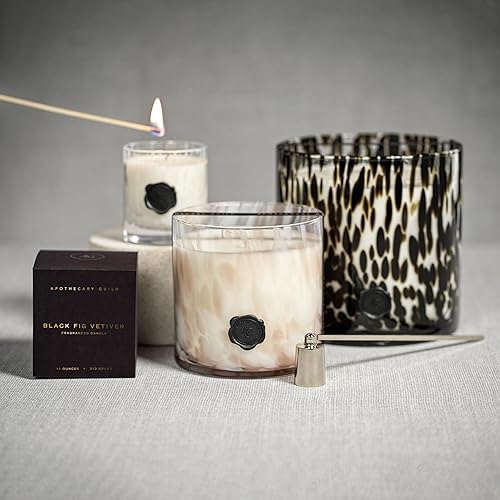 Miniatura 4 de Zodax - Tarro de vela de cristal de ópalo del gremio de boticario en caja de regalo (vetiver de higos negros)