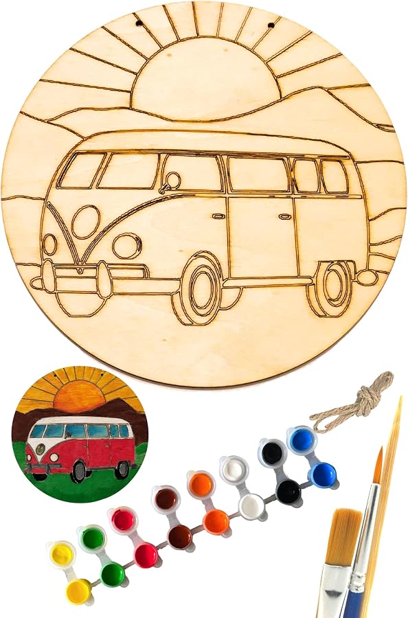 art inside Love Bus Vosvos Ahşap Boyama Tuval Seti Hediye Hobi Kiti 2…