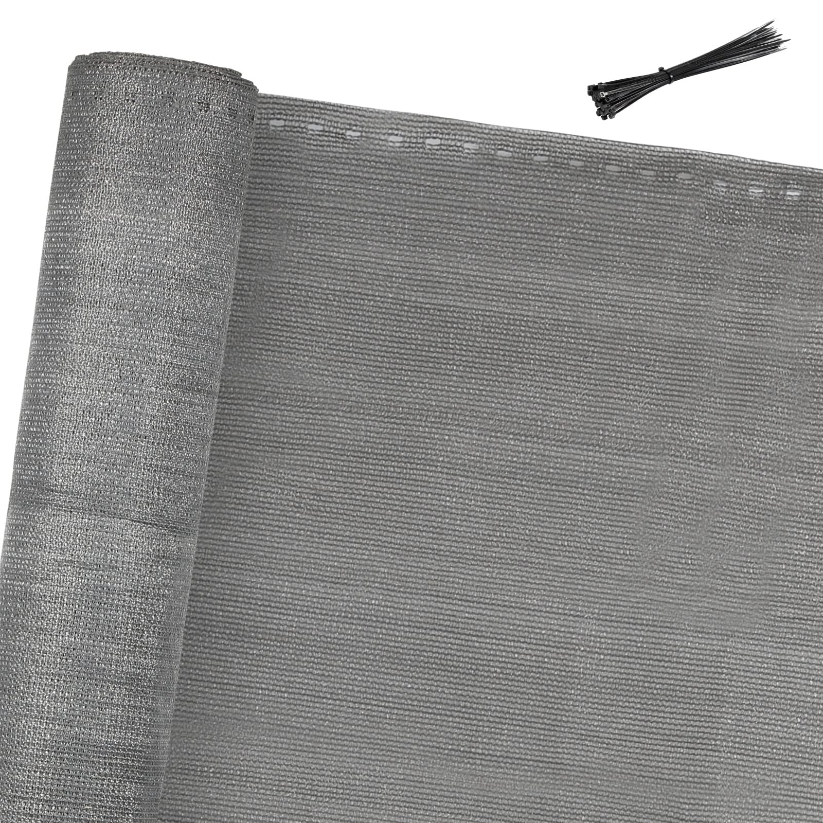 Brise-vue anthracite 1,2x25 m en PEHD 150g/m² avec serre-câbles pour clôture