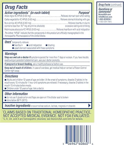 Vista 8 de Boiron Acidil para aliviar el reflujo ácido, acidez estomacal, indigestión y malestar estomacal - 60