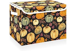 CaTaKu Pumpkin Storage Boxes with Lids and Handles