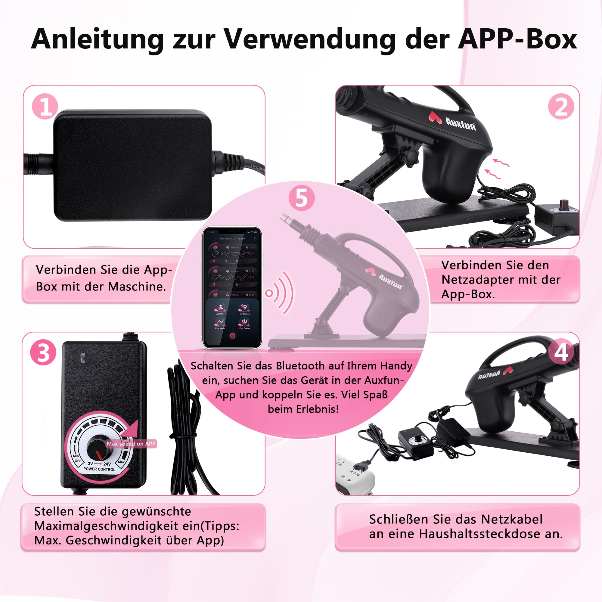 Máquina Sexual Automática con Dildos, maquina sexual con 7 accesorios, máquina sexual con función de empuje, Compatible con App, Juguete Erótico para Mujeres, Hombres y Parejas, sex toy con app