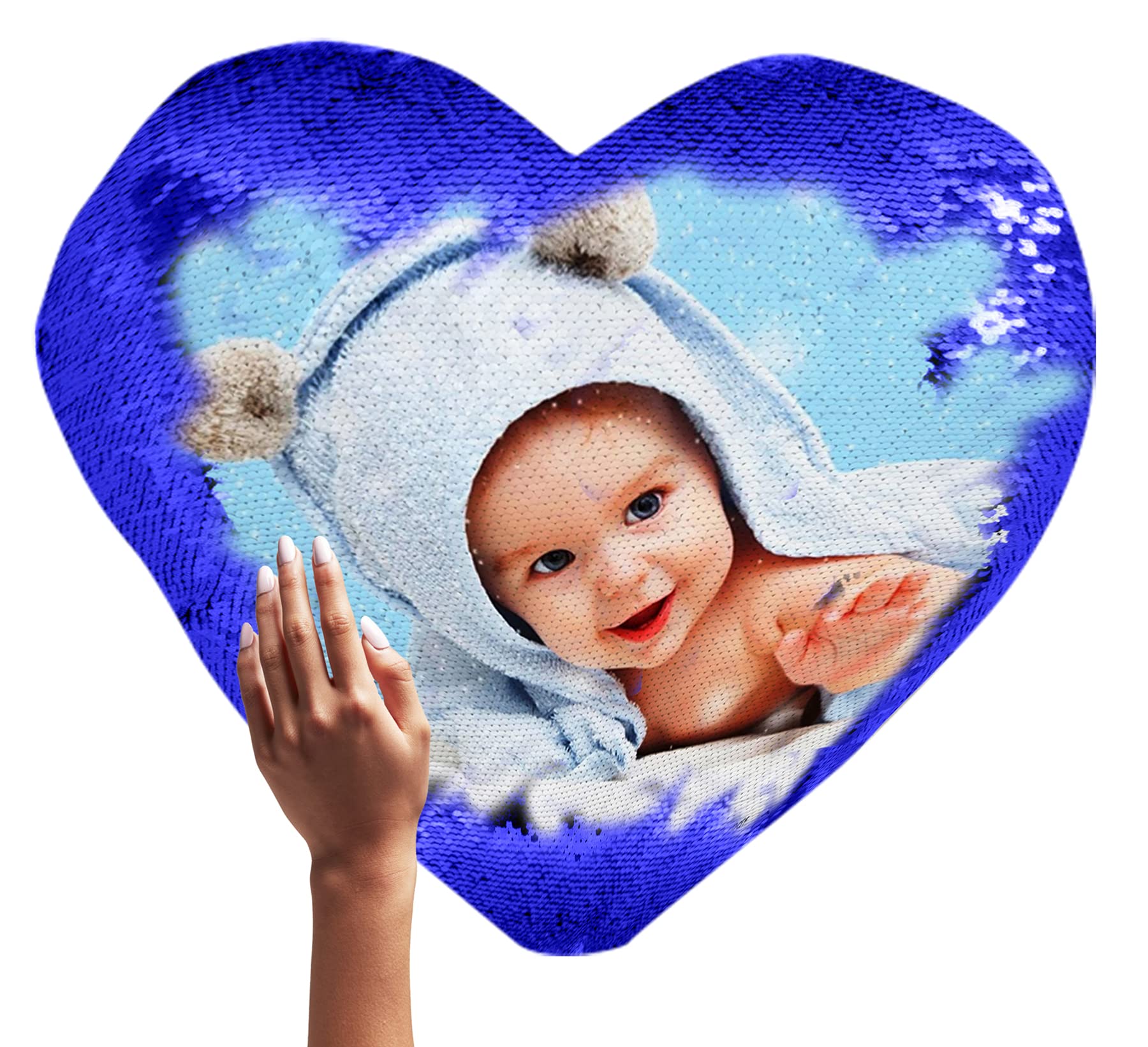 Ship Smart Personalised Magical Heart Photo Cushion/Pillow for Gifting on Anniversary Birthday Size :- 16x16 inch (Blue) (B0BXB47PLN) Amazon Price History, Amazon Price Tracker