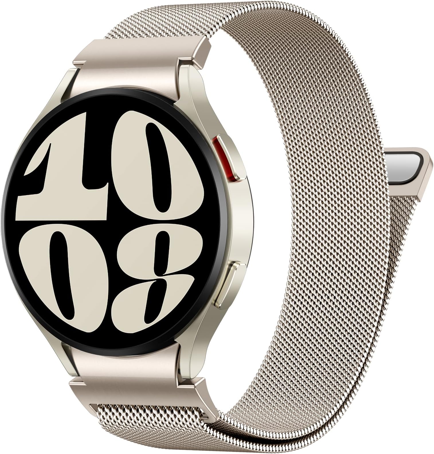 JKD No Gap One Click Metal Band Compatible with Samsung Galaxy Watch 7 6 5 4 FE 40mm 44mm, Galaxy Watch 6 4 Classic 47mm 43mm 42mm 46mm/Watch 5 Pro 45mm, 20mm Stainless Steel Mesh Wristband Women Men