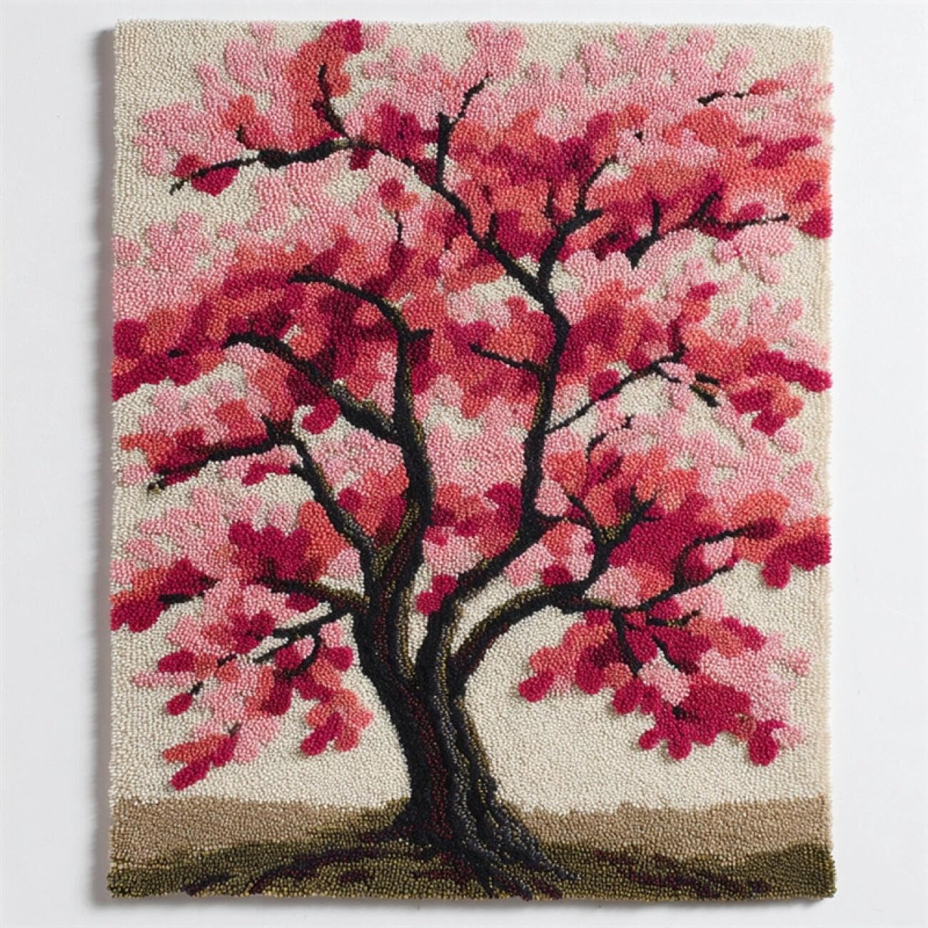 AMBATTERY Latch Hook Kits Carpet Fantasy Flower Tree 60x40cm