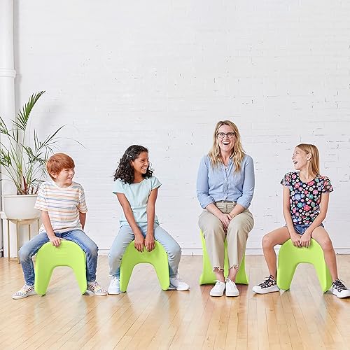 Miniatura 79 de ECR4Kids Asiento ondulado, altura del asiento de 14 a 15.1 pulgadas, taburete de perca, amarillo, paquete de 2 Amarillo,Negro -,Azul,Gris