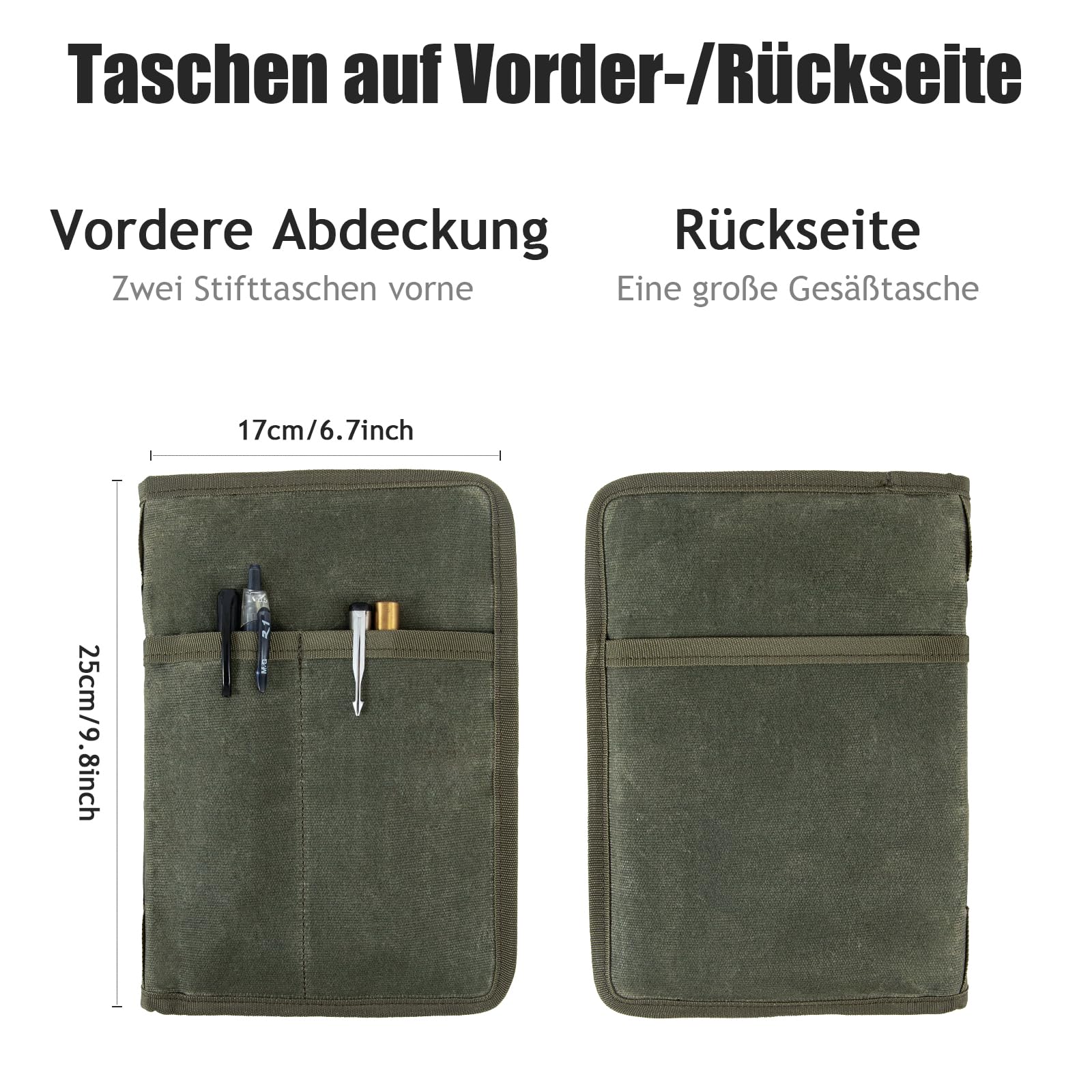 Moleskine Cahier 5 x 8 blocs de notas A5, cubierta impermeable para diario, funda para diario, funda para notas de campo, cremallera militar fuego