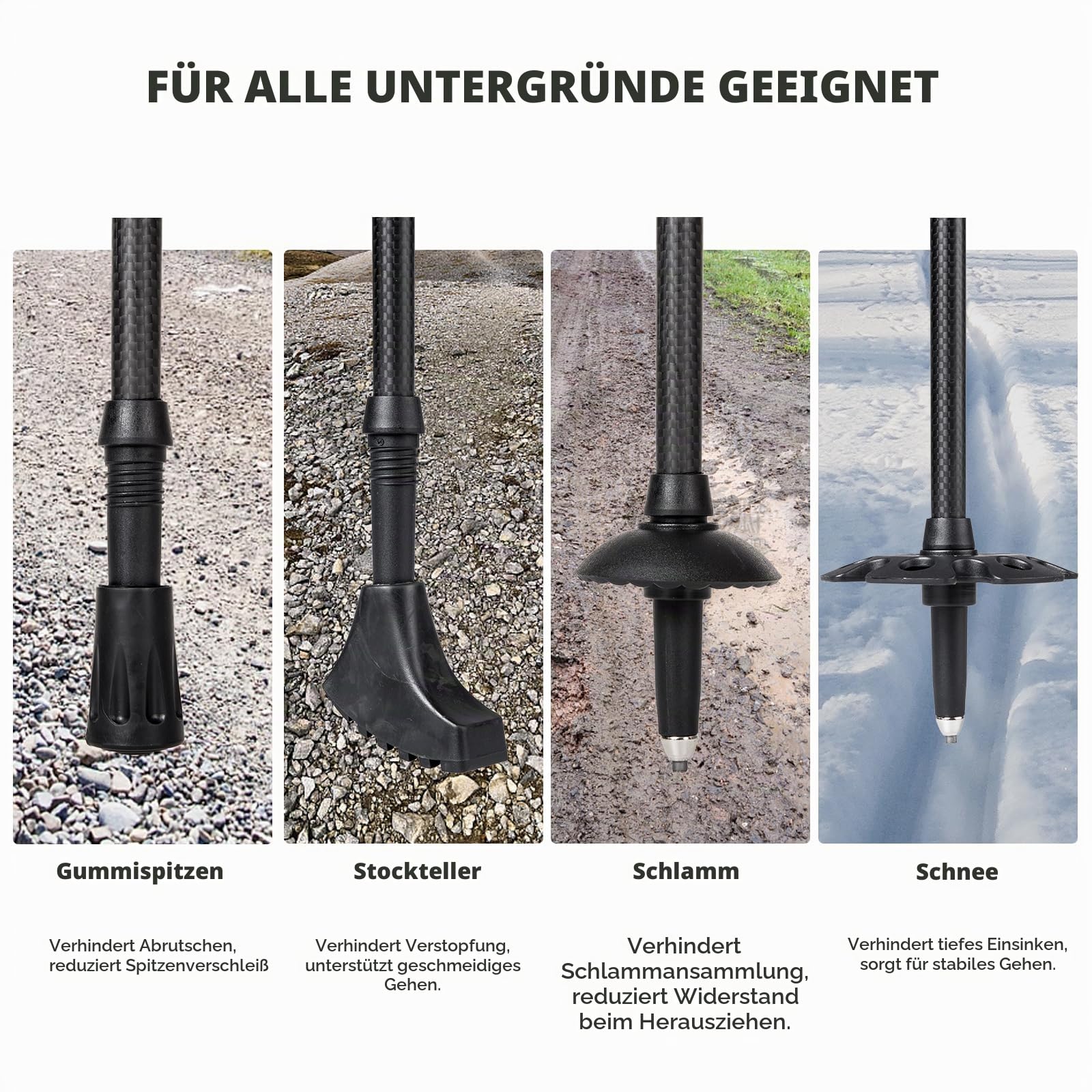 BISINNA Carbon Wanderstöcke – Ultraleichte Trekkingstöcke mit Eva-Griffen | Unisex für Damen und Herren, geeignet zum Wandern, Nordic Walking & Skitouren