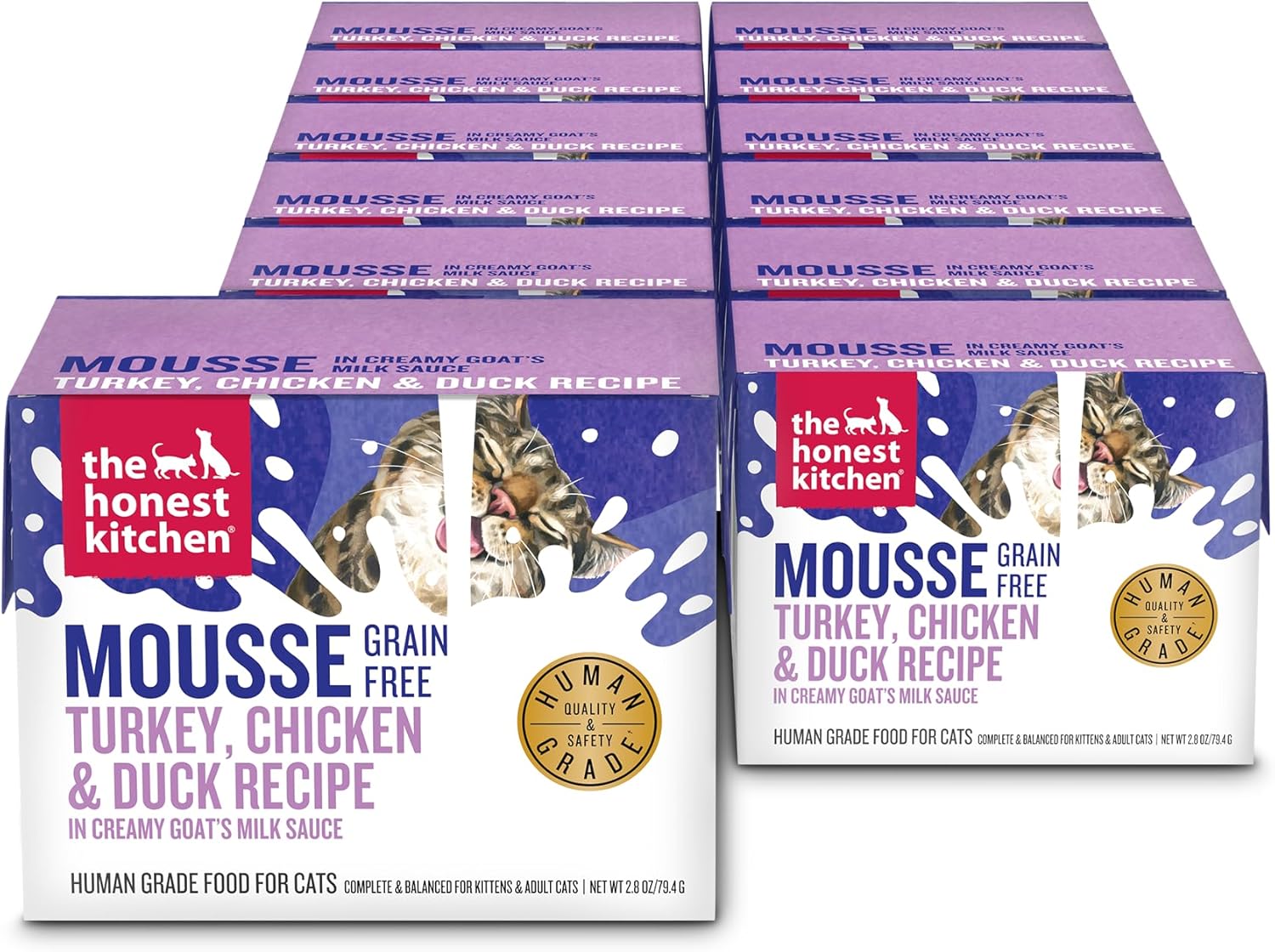 The Honest Kitchen Cat Grain Free Chicken Mousse in Goat's Milk 2.8oz x12 (Pack of 2)