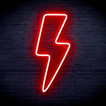 ADVPRO Lightning Bolt Standard Flex Silicone LED Neon Sign - Red - st16s63-fnu0002-r