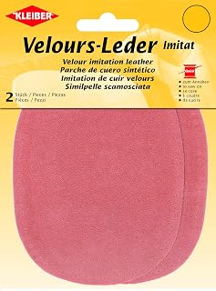 Kleiber - Rodilleras/Coderas ovaladas de Antelina, para coserlas, 12,5 x 10 cm, Color Rosa salmón