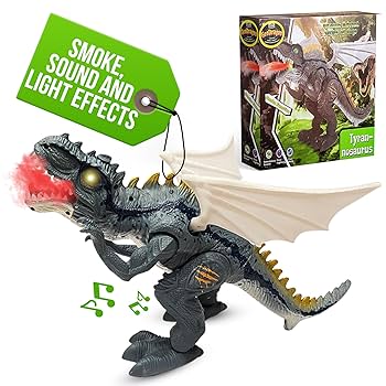 Amazon.com: Geospace New Dragon Walking Dinosaur Toy – Smoke