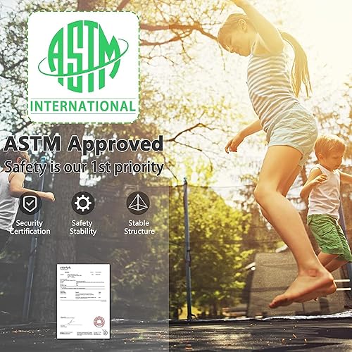 Miniatura 7 de Lyromix Trampolín de 12, 14, 15, 16 pies para niños y adultos, trampolines al aire libre con postes curvos, trampolín de calabaza con rociador,