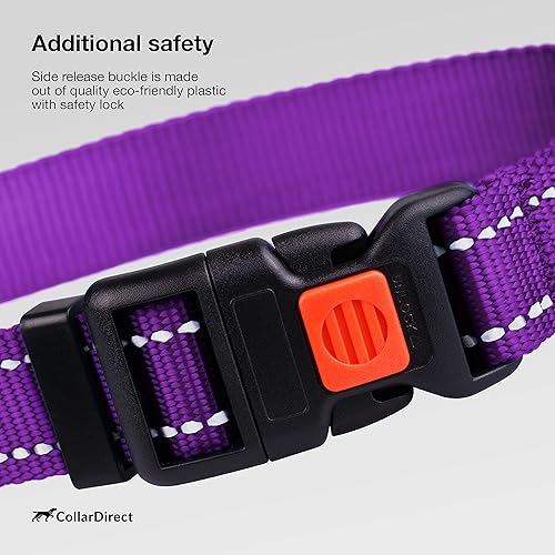 Miniatura 10 de CollarDirect - Collar de seguridad reflejante para perro, con hebilla ajustable de nailon, para perros pequeños, medianos, grandes, en color rosa,