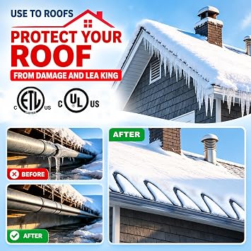 HEATIT PLSR 6FT Self-Regulating Heating Cable, Pipe Freeze & Roof Snow Melt