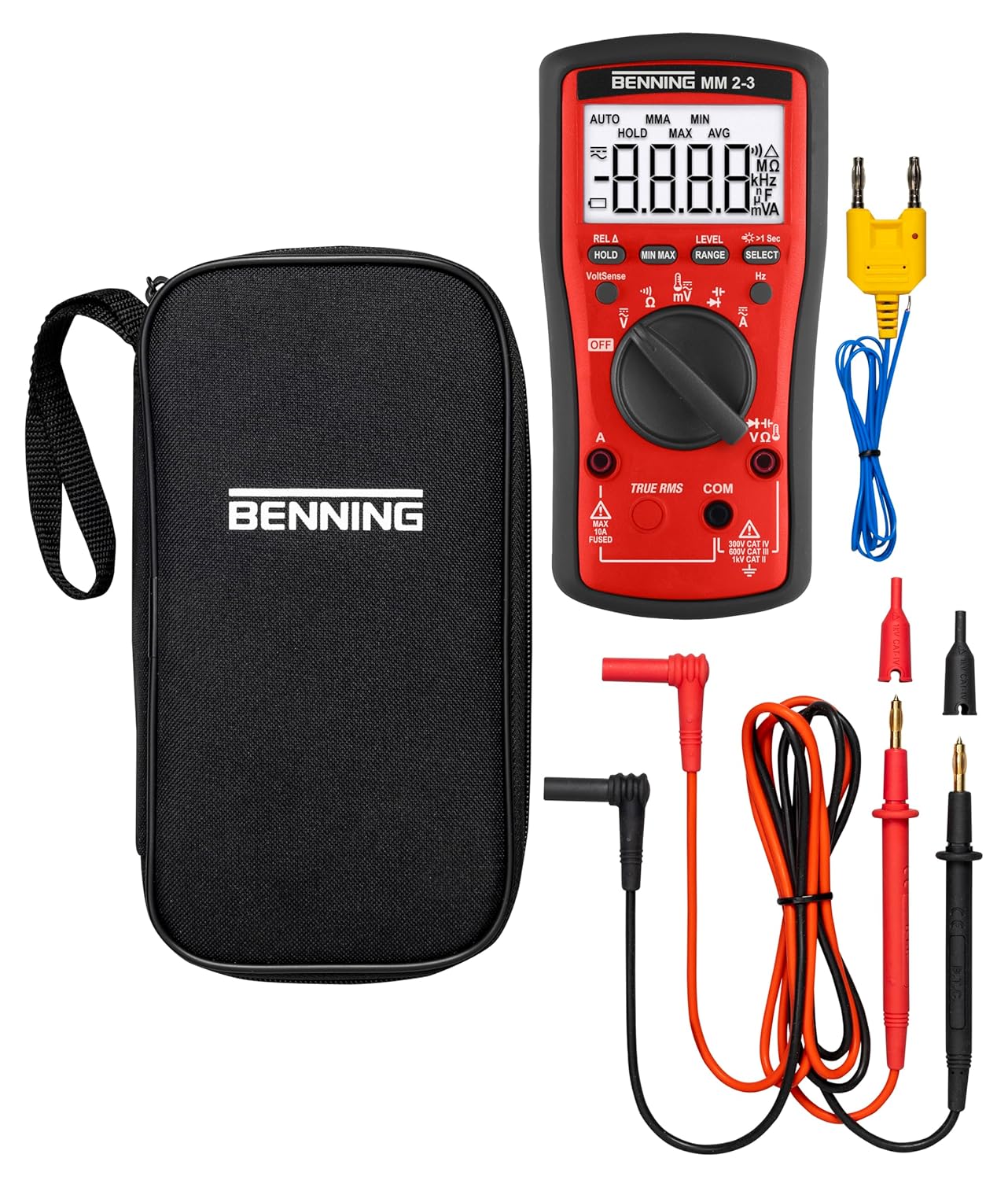 BENNING MM 2-3 Digital Multimeter with included accessories