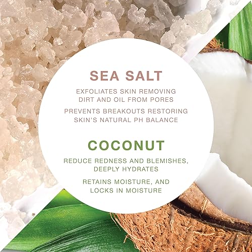 Miniatura 4 de Exfoliante facial suave e iluminador con sal marina y coco – Exfolia, hidrata y reduce imperfecciones – Limpiador facial equilibrante para todo tipo