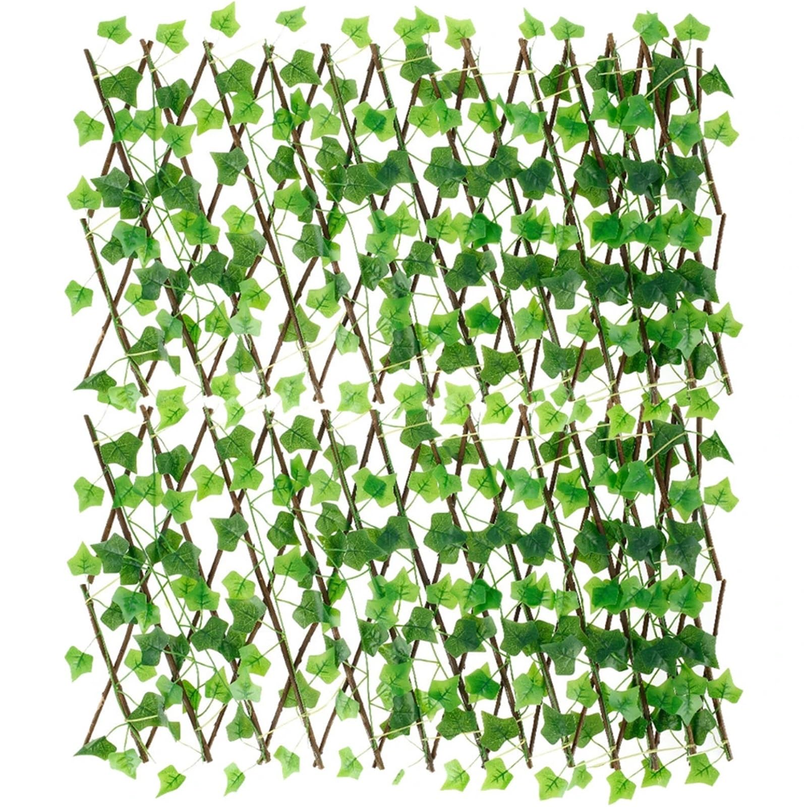 Mdsiokhj 2Pcs Artificial Trellis 6Pcs/Set Artificial Ivy Privacy Fence Garden Screening Expanding Trellis Screen Hedge Faux Leaves Wooden 40Cm(2Pcs)