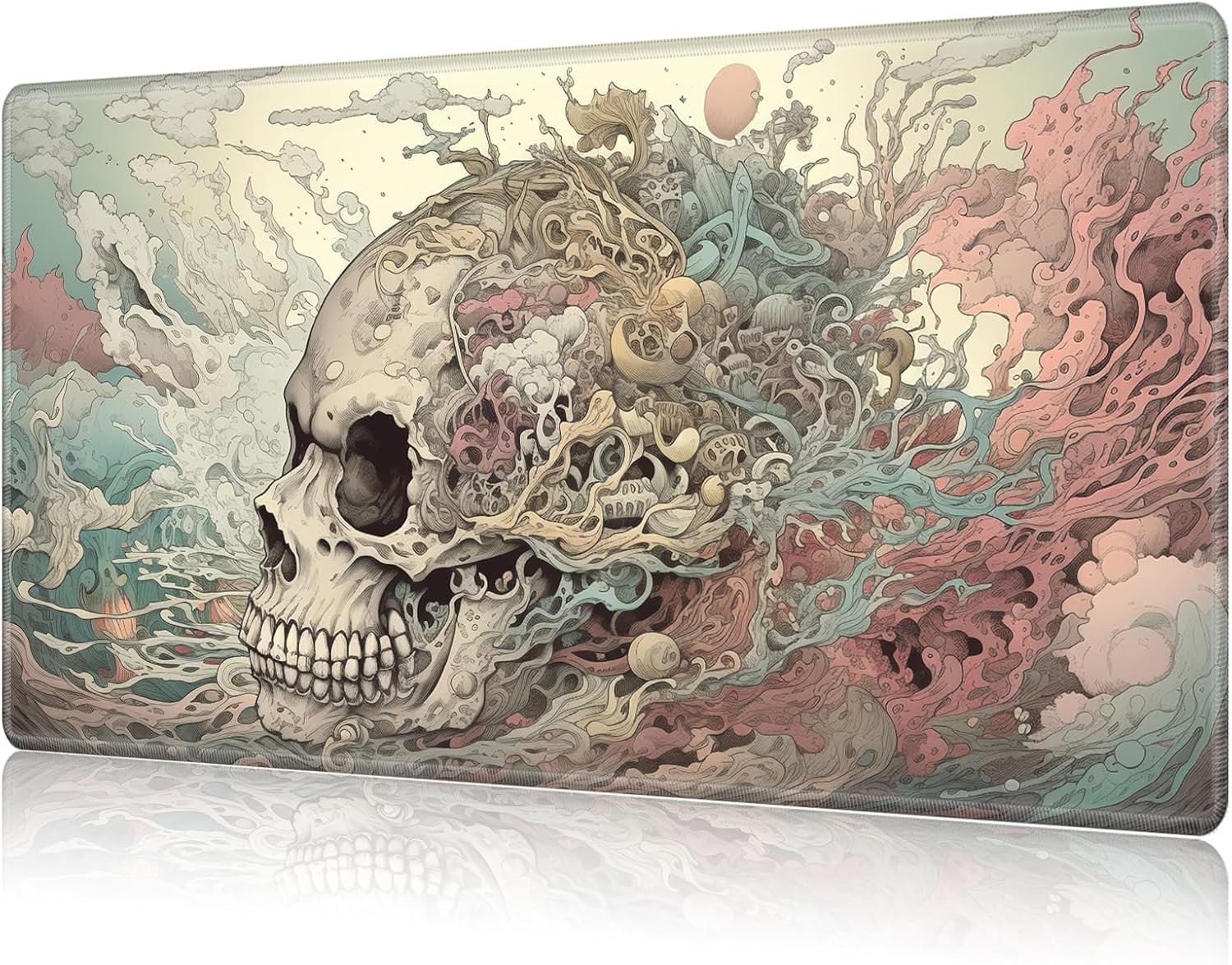 MTG Playmat,Game Play Mat for MTG TCG 27.6 x 15.7 inches Cards Game Playmats,Trading Card Game Stitched Play Mats Commander Deck Gaming Desk Mat Card Gameplay Mats-Art Skull