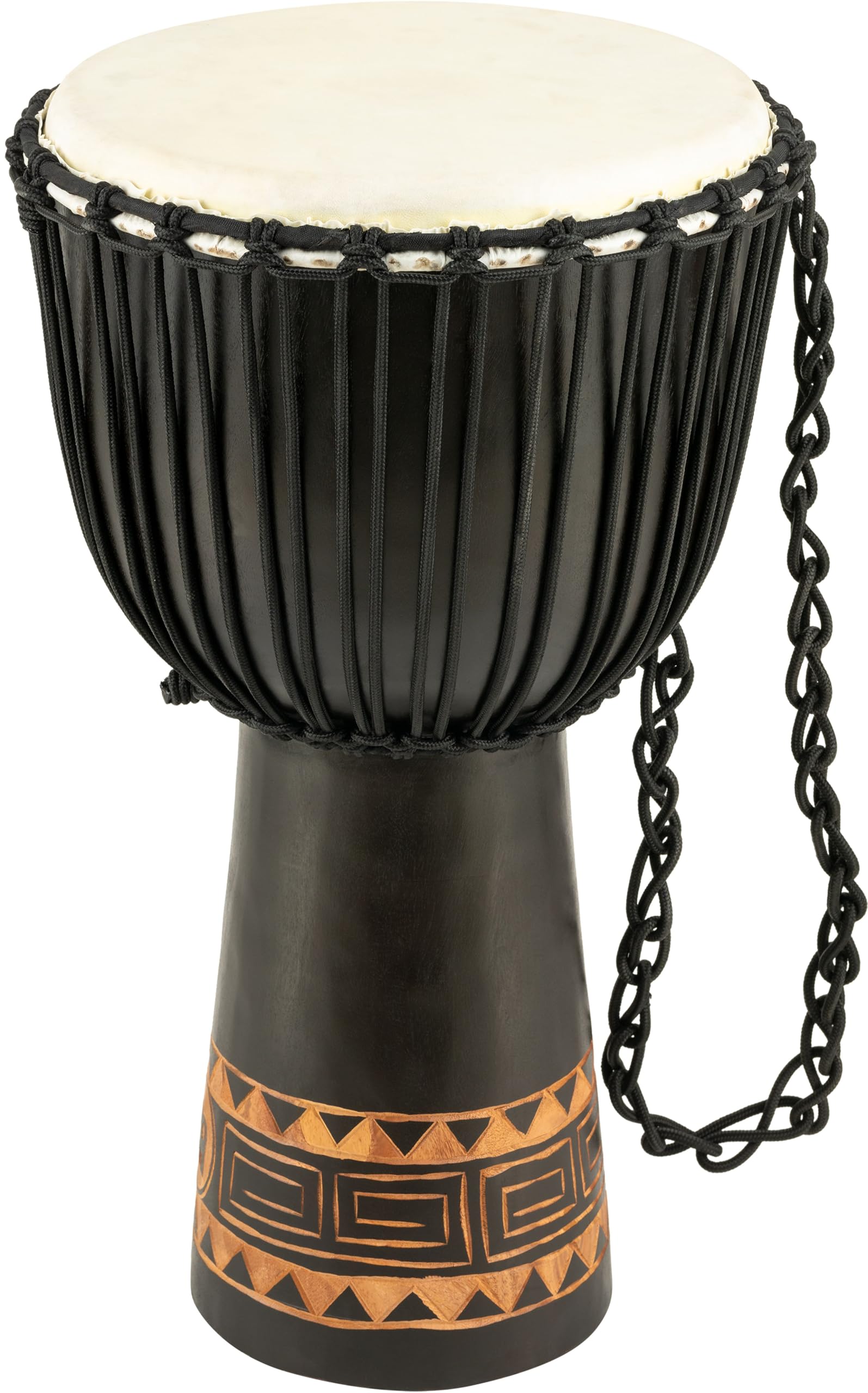 Meinl Percussion Djembe Congo À Cordes – Très Grande Percussion à Main – Avec Peau de Chèvre – Diamètre 13 pouces – Acajou, Marron Foncé (HDJ1-XL)