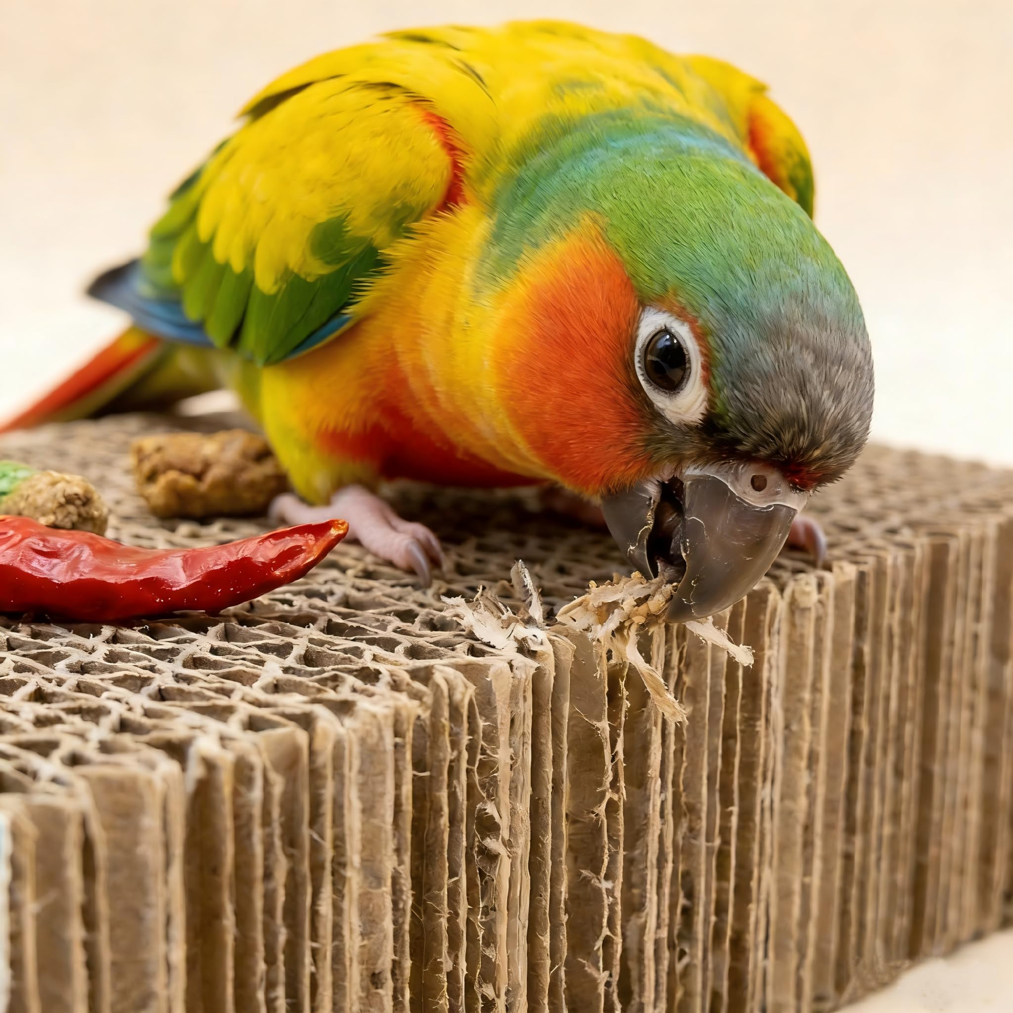 Shreddable Parrot Perch Toy, Cardboard Chewing & Foraging Platform for Beak Filing and Stress Relief in Cockatiels, Parakeets, Conures (Medium) - image 7