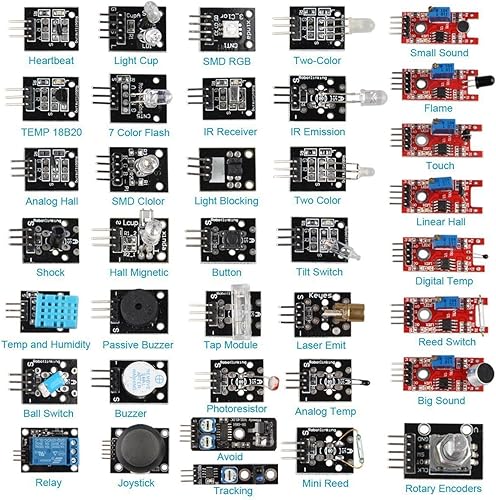 Miniatura 2 de HiLetgo Kit surtido de 37 sensores Kit de 37 sensores Kit de inicio de sensor para Arduino Raspberry Pi Kit de sensor 37 en 1 Kits de inicio de