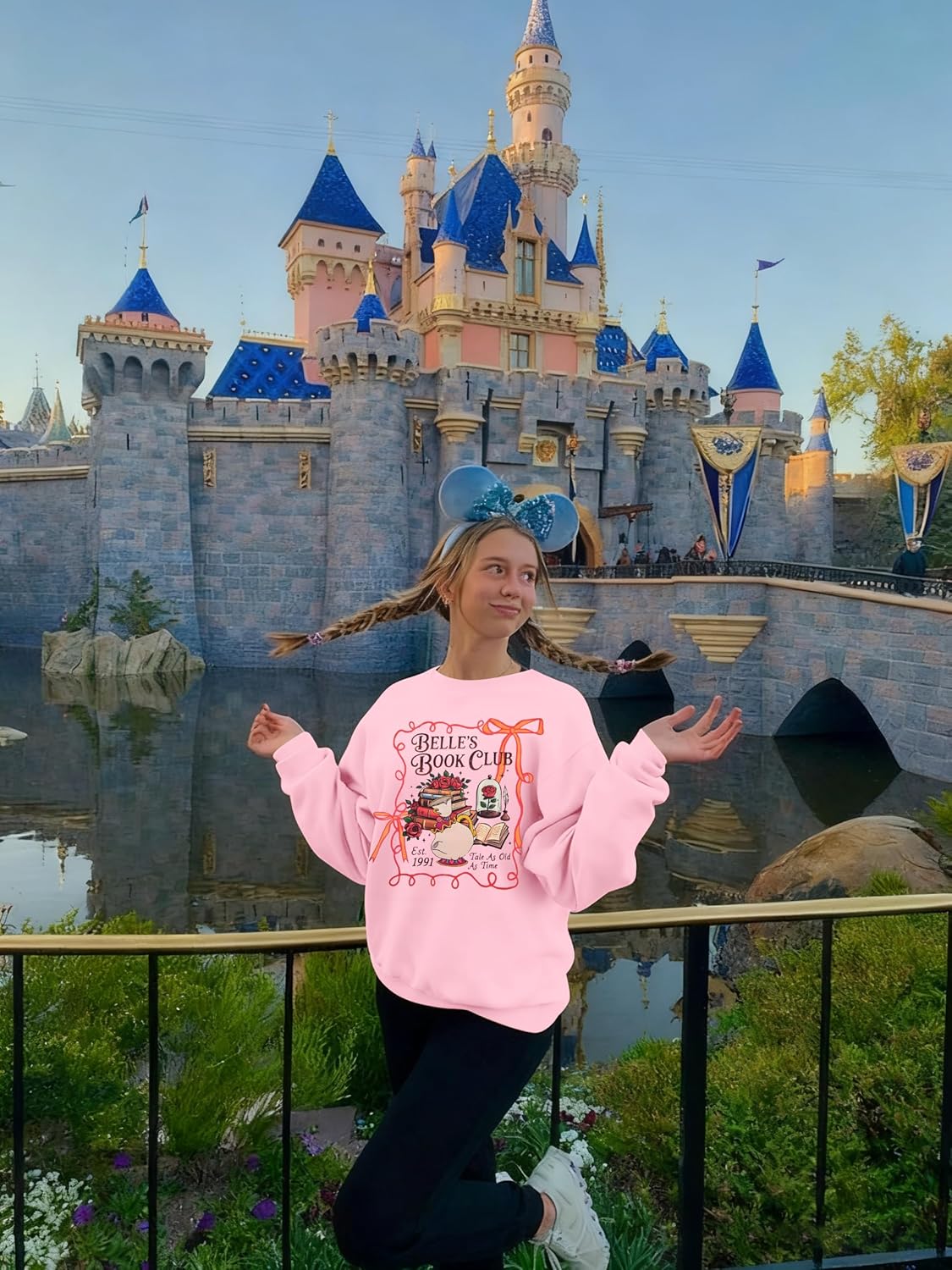 FASHGL Magical Kingdom Sweatshirt for Women Magic Shirt Family Vacation Sweater Cute Castle Graphic Long Sleeve Pullover Tops - Image 5