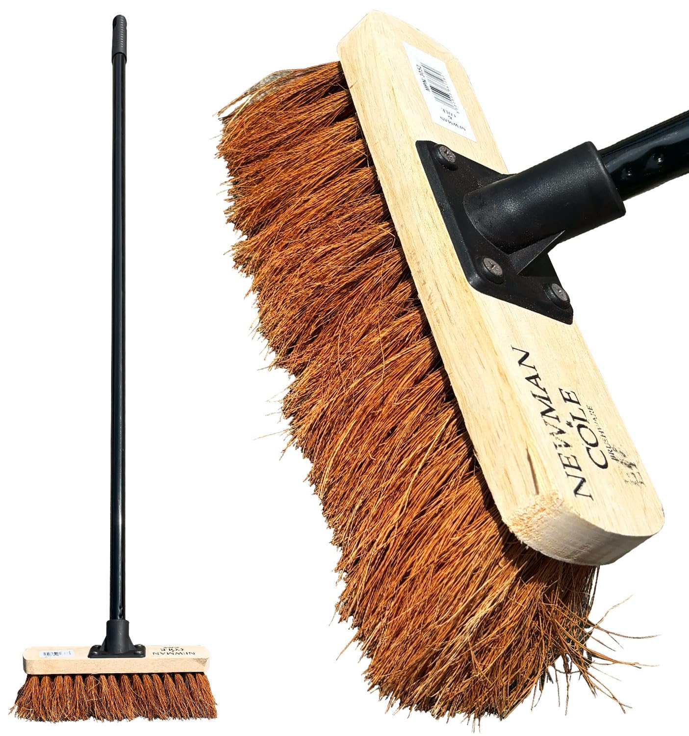 The Dustpan & Brush Store Outdoor Broom With Handle Soft 10" Garden Heavy Duty Metal Floor Sweep