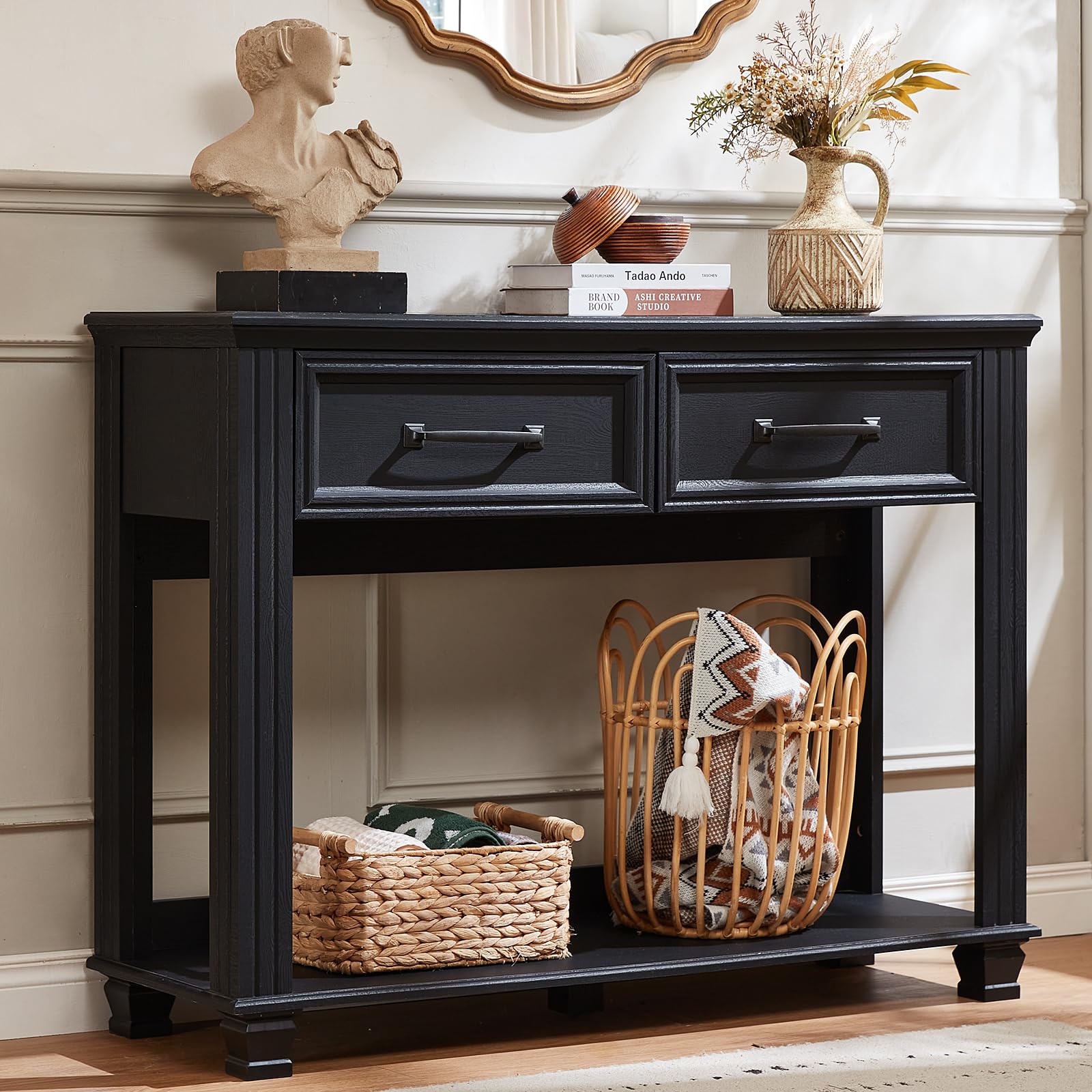 BI OAK DRAWER TABLE【LIFE FARNITURE】 Amazon.com: SAVOR LIFE Farmhouse 46
