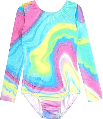 HOZIY Gymnastics Leotards for Girls Unicorn Pink Purple Sparkly Dancewear Activewear Quick Dry