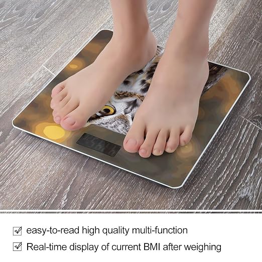 Owl Birds Scale for Body Weight Highly Accurate Digital Bathroom Body Scale Easy-to-Read Large LCD Display Bathroom Scale Heavy Duty Measuring Device for People miniatura 5
