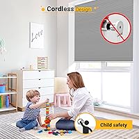 Vista 5 de Persianas Celulares Sin Cable, Persianas Opacas para Ventana para el Hogar, 22W x 48H, Plata Fría (Opaca)