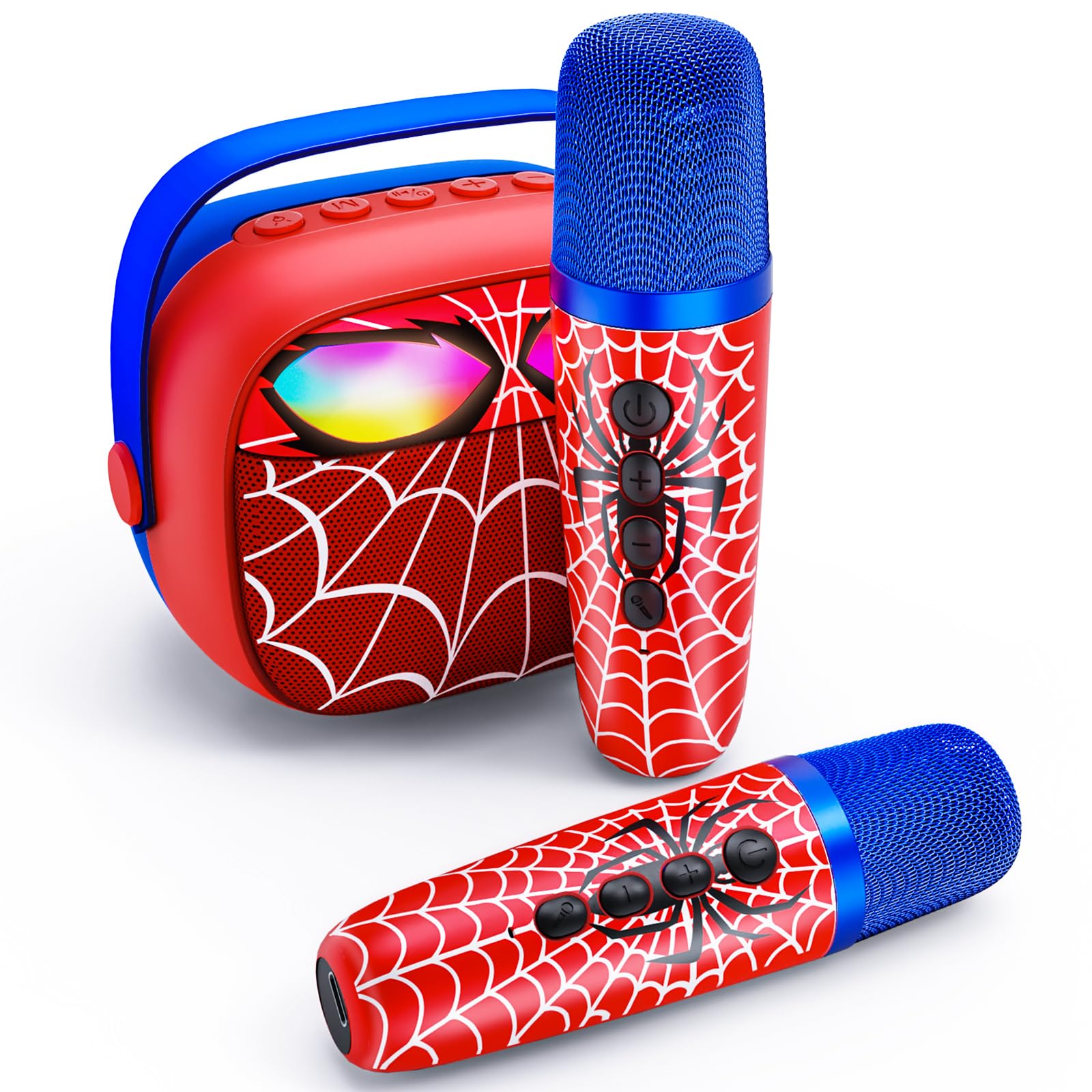 Mini Karaoke Machine for Kids,5 Voice Effects - Portable Bluetooth Speaker with 2 Wireless Mics LED Lights for Boys Girls Ages 3-12| Kids Karaoke