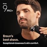 Braun Series 9 PRO+ Men's Electric Shaver, Electric Grid Razor, with Precision Trimmer, Pro SensoAdapt, 6-in-1 SmartCare Center, 9667CC, Silver