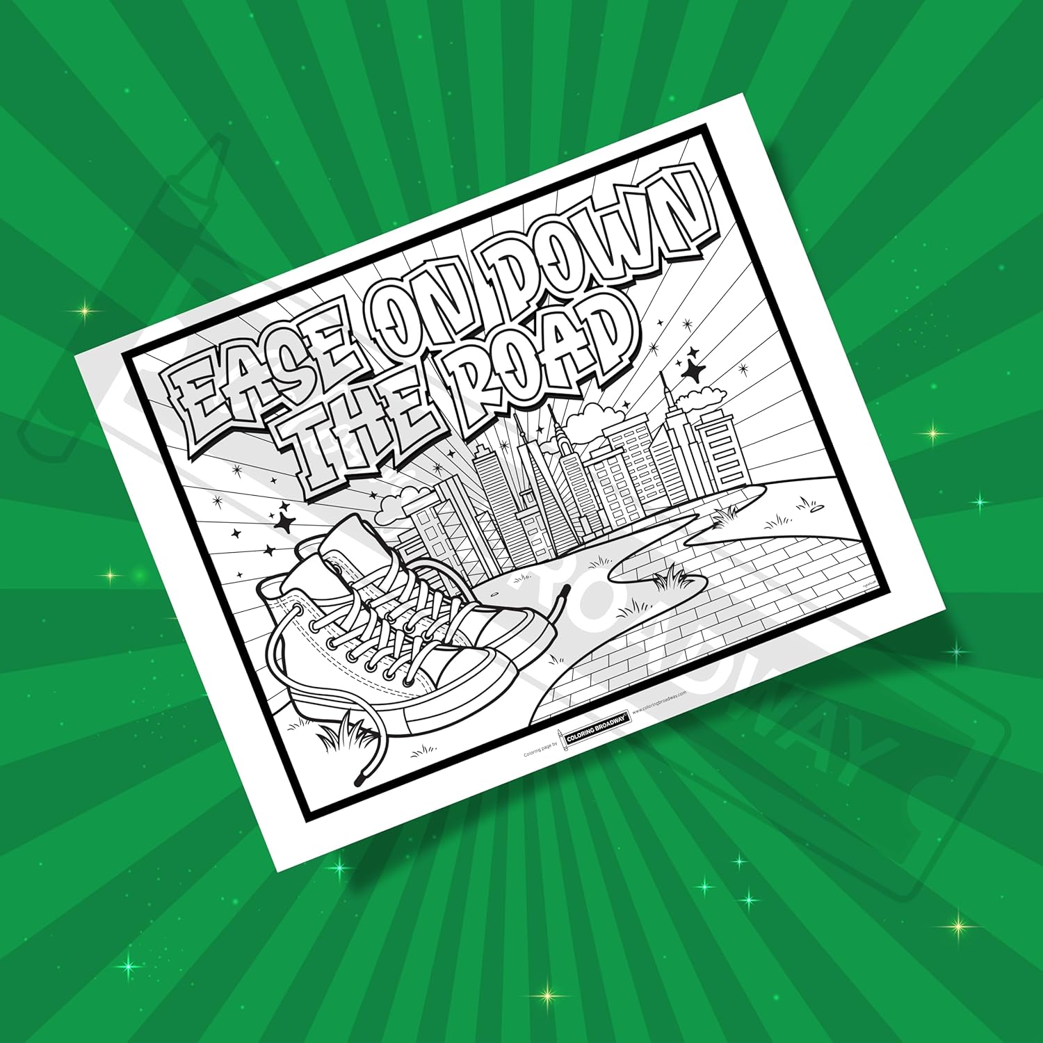 Coloring Broadway - The Wiz Inspired Coloring Pages (Set of 4), Ease on Down The Road Musical Theater Merchandise, Printed on Matte Card Stock (8 1/2” x 11”), for a Broadway Theater Lover - Image 3