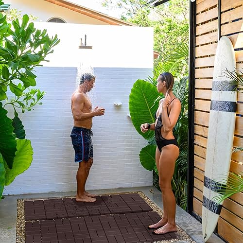 Vista 46 de Goovilla Azulejos de plástico entrelazados para terraza, paquete de 9 pisos de patio al aire libre, azulejos entrelazados de 12 x 12 pulgadas