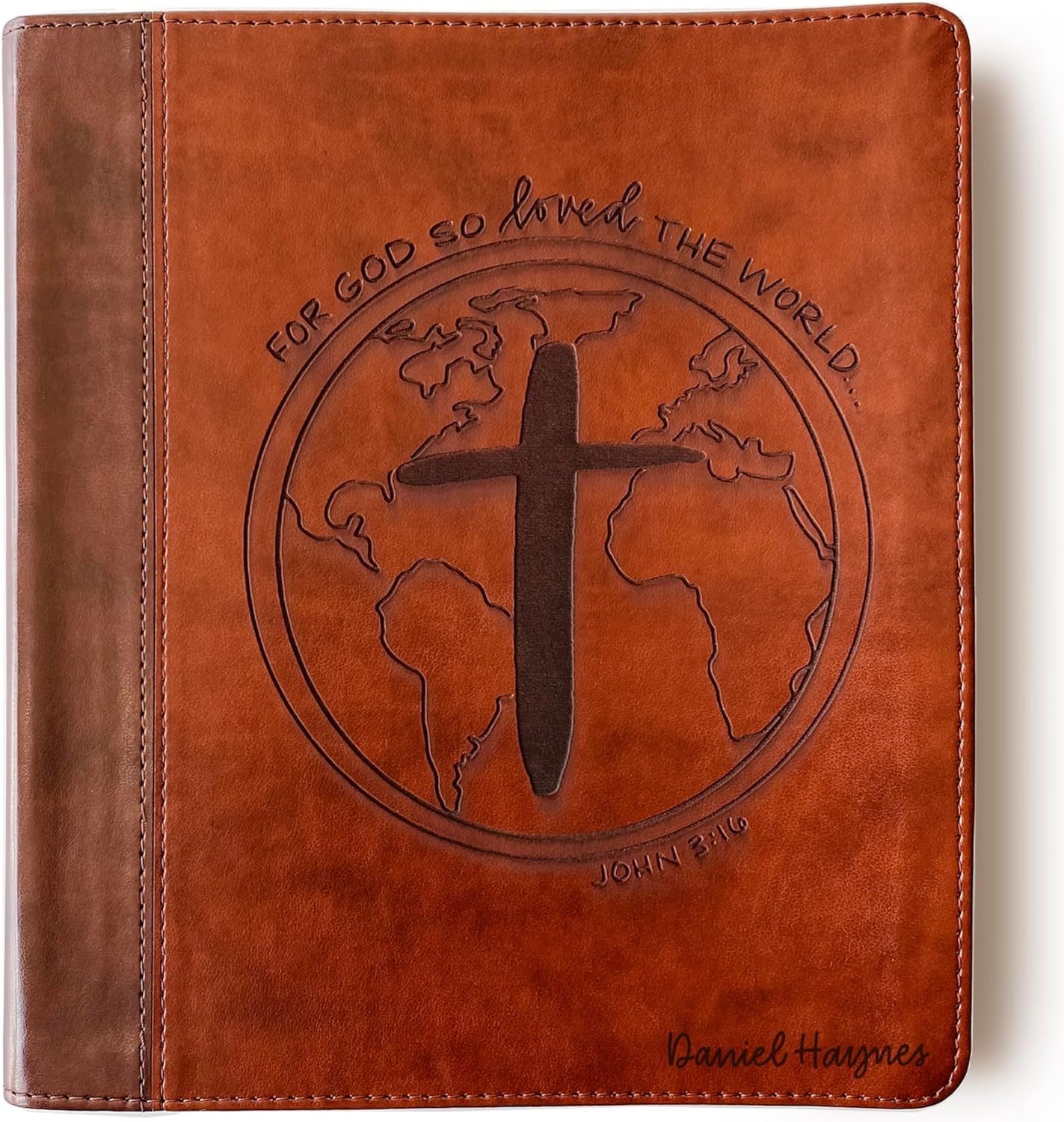 JOY CREATIVE ESV Journaling Study Bible | Personalized with Name | Custom Design is Hand Lettered and Laser Engraved | Gift for Birthday, Baptism, Graduation, Wedding, Anniversary...