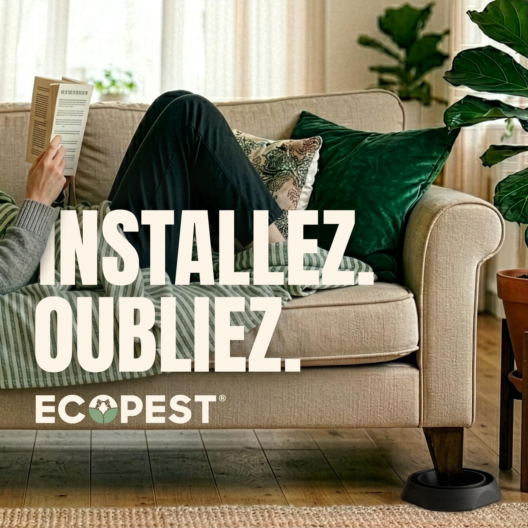 Intercepteurs de Punaises de Lit – Lot de 8 | Bed Bug Blocker (Pro) Pièges Intercepteurs (Blancs) | Piège à Insectes, Dispositif de Contrôle, et Détecteur pour Pieds de Lit