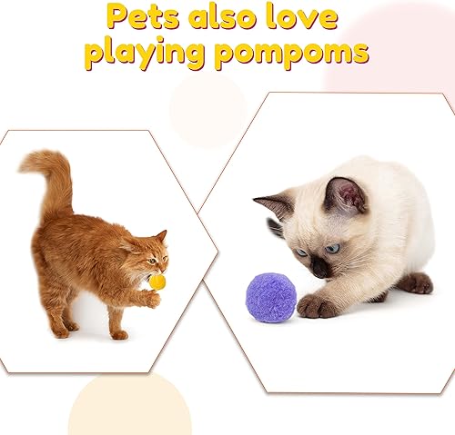 Miniatura 5 de Caydo Pompones negros de 1.5 pulgadas, 50 pompones grandes para manualidades, proyectos y decoraciones