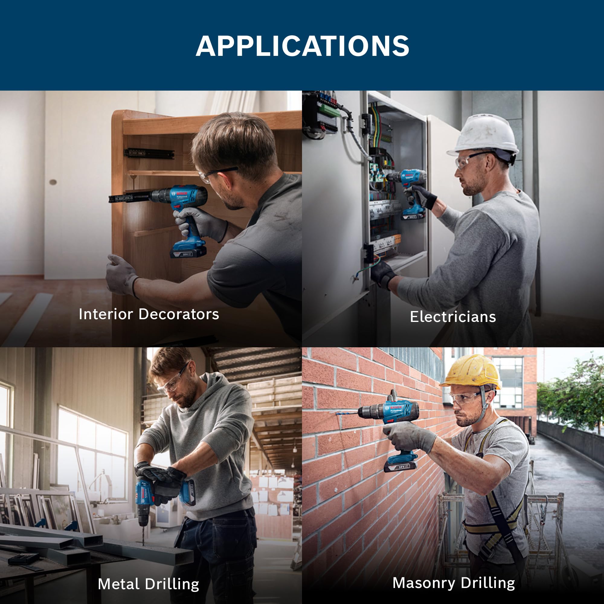 BOSCH GSB 183-Li Professional Impact Drill Kit | Brushless Motor | Speed (1st/2nd)- 374-484/1402-1815 RPM | Chuck Size 10 mm | Manufacturing & Construction | 1 Battery & 1 charger| 1 Yr Warranty 4