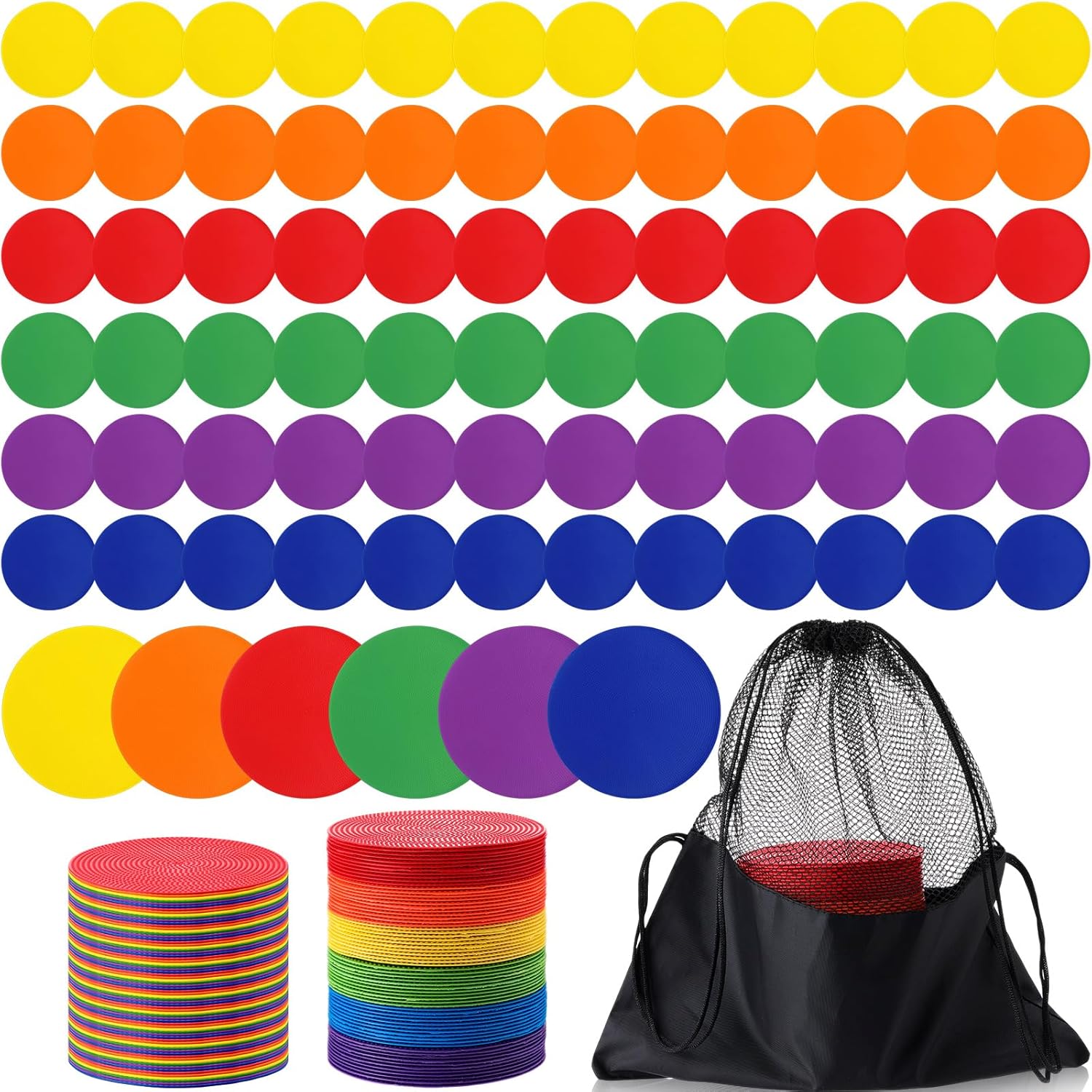 Tinideya TPE Floor Spot Markers Dots for Gym Flat Non Slip Spot Marker Dance Dot for Gym Sports Soccer Basketball Agility Training Field Marking Equipment