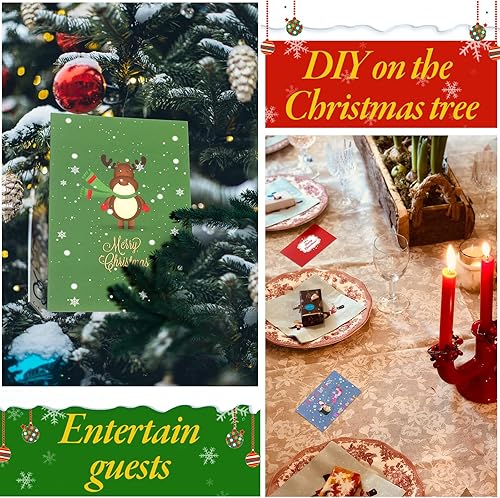 Miniatura 5 de Crtiin Juego de 240 tarjetas de Navidad surtidas de tarjetas de Navidad, lindo juego de tarjetas de regalo de Navidad, tarjetas de felicitación de